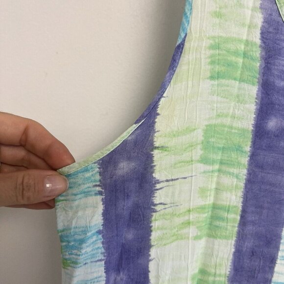 Jams World Blue Check Maxi Midi Summer Dress Womens Multicolor Sz S - Picture 8 of 12